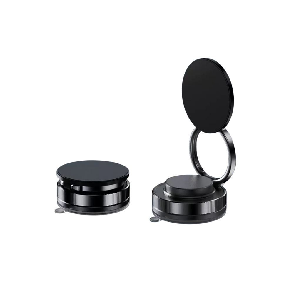 Magnetic Car Phone Holder — Dual Ring — Black — no background