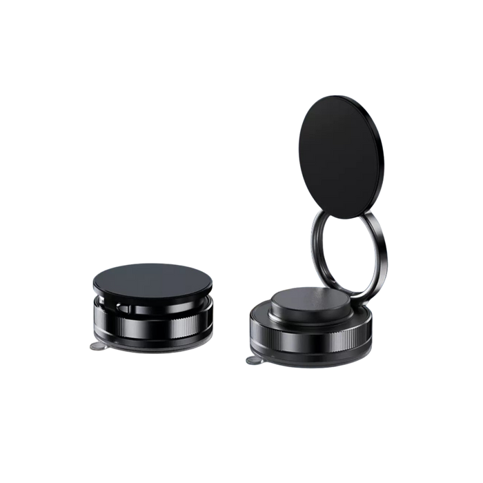 Magnetic Car Phone Holder — Dual Ring — Black — no background