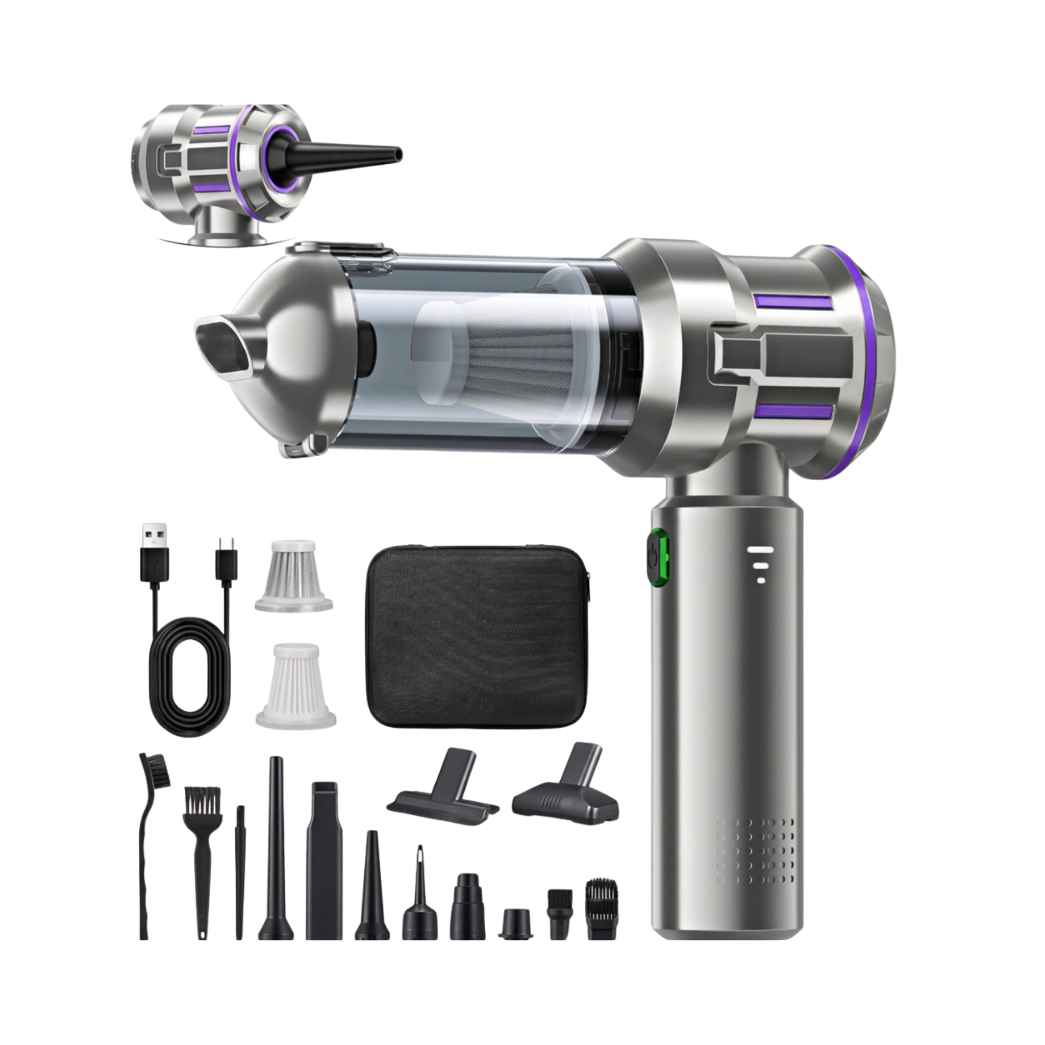 Mini Vacuum Cleaner Premium Black Gold — no background 8
